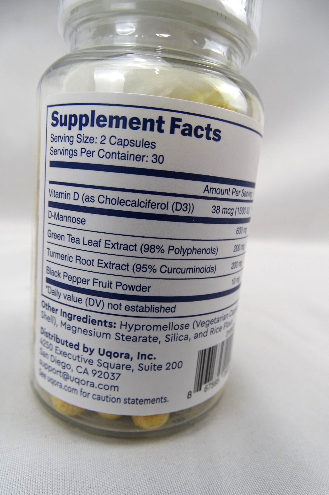 Uqora Defend Part 2 Dietary Supplement, 60 capsules (30 days), Bladder Support