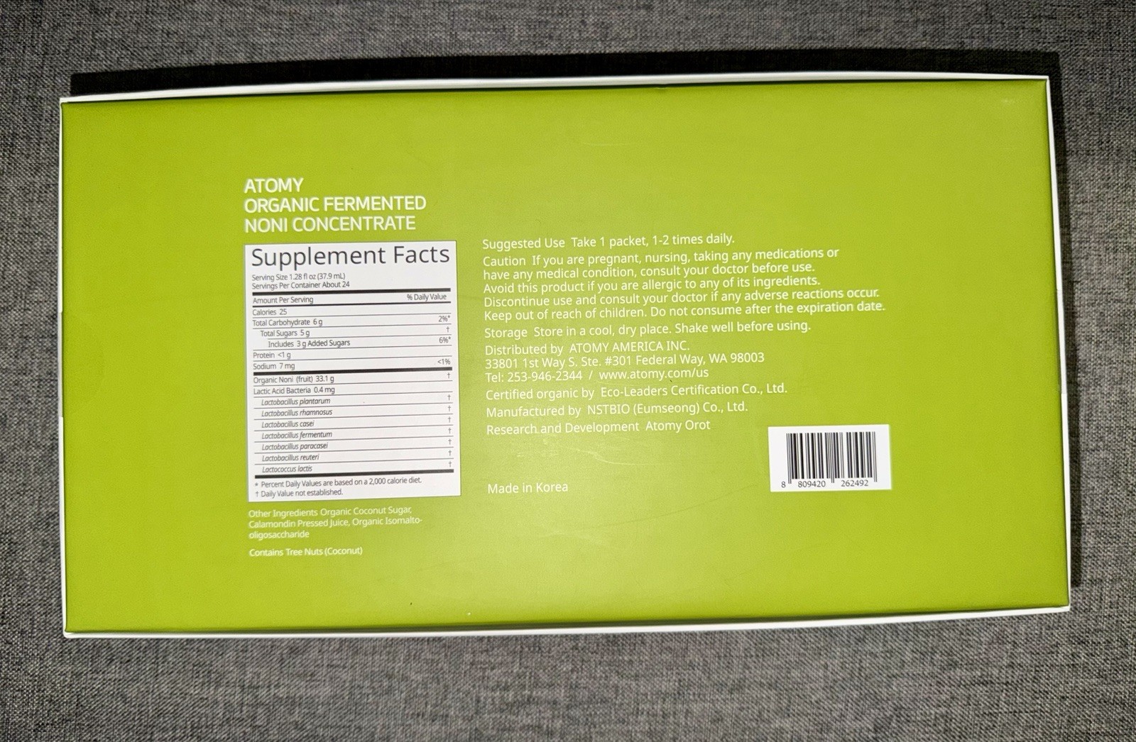 Atomy Fermented Noni Concentrate Organic Java Island Aging 24 x 38mL Pouches NEW