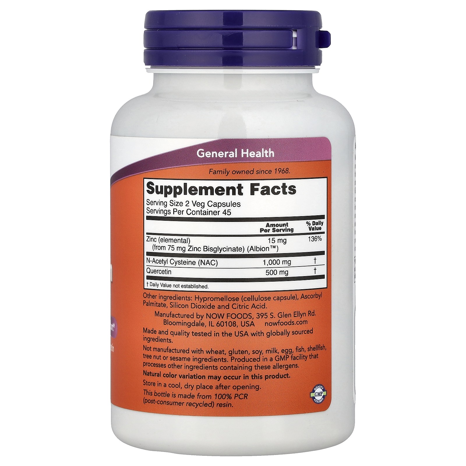 NAC Quercetin & Zinc, 90 Veg Capsules