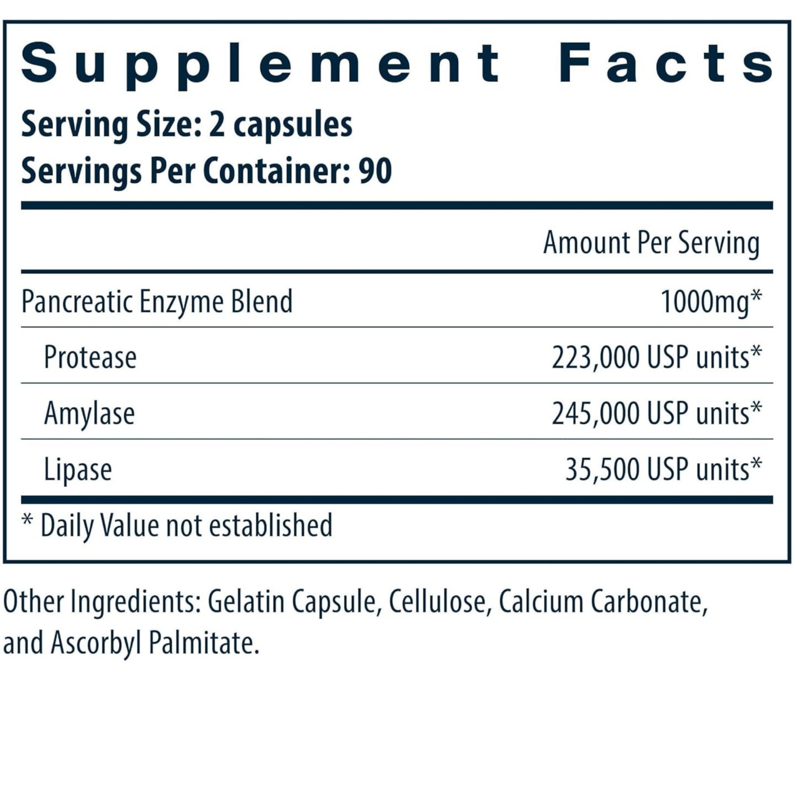 Vital Nutrients Pancreatic Enzymes Digestion Supplement 180 Capsules