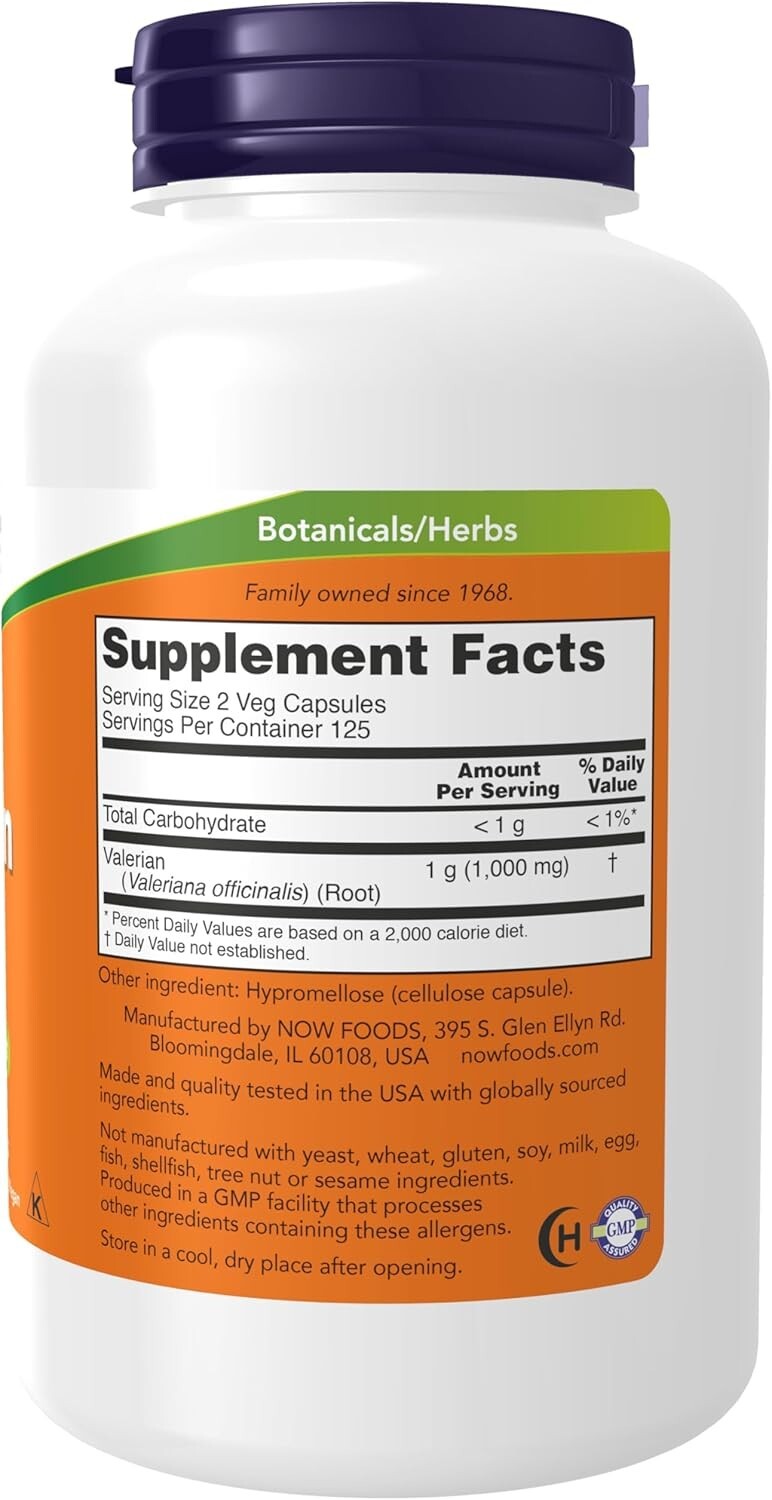 NOW Foods (2 Pack) Valerian Root 500 mg 250 Veg Caps x2 PACKS