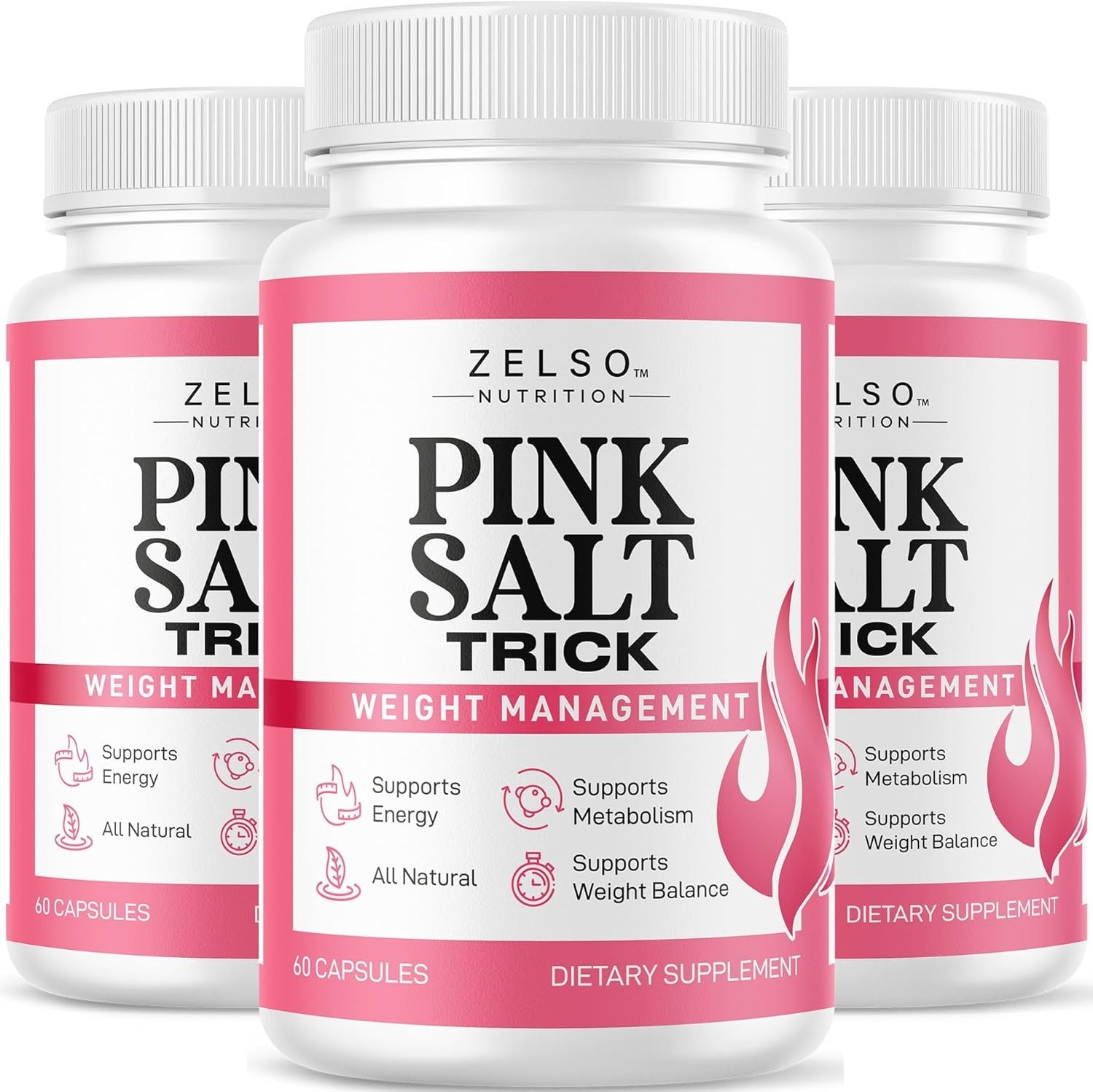 (3 Pack) Pink Salt Weight Trick Capsules – New Pink Salt Trick for Weight, En…
