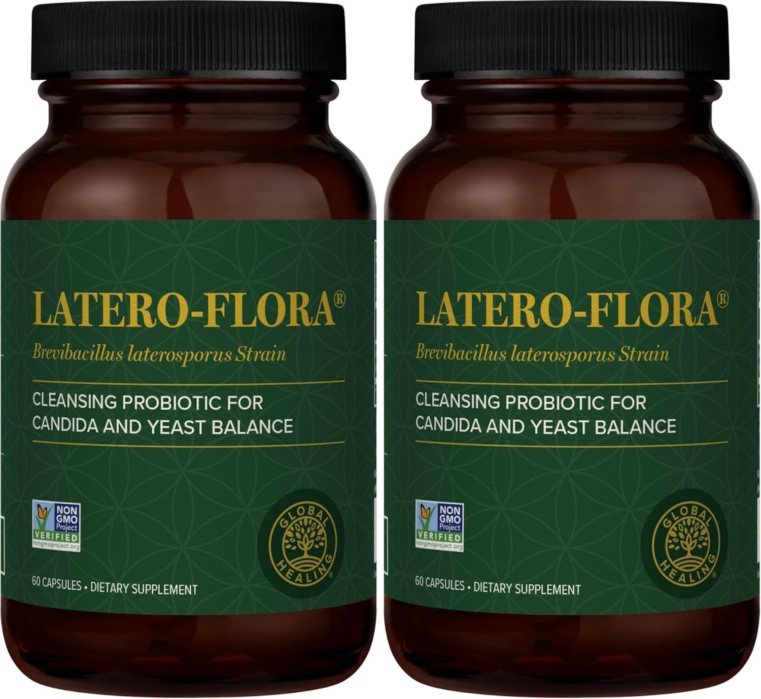 2- Pack- Global Healing Center Latero-Flora Probiotic 60 Caps