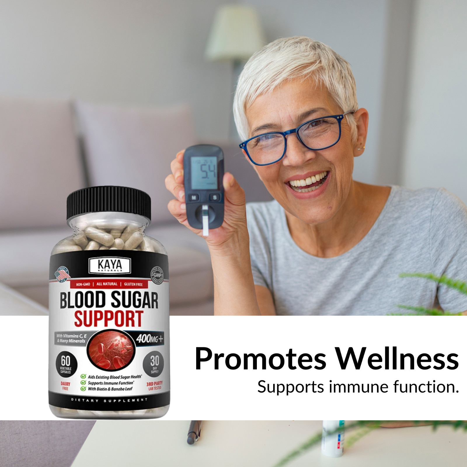 (2 Pack) BLOOD SUGAR SUPPORT Alpha Lipoic Acid & Cinnamon 20 Herbs 60 Capsules