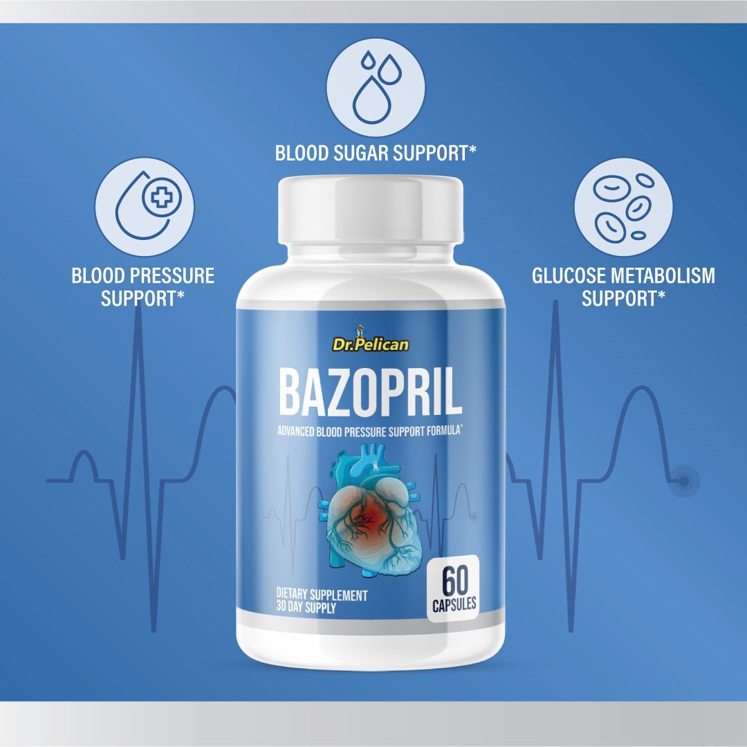 Bazopril- Cardiovascular Health, Blood Pressure & Sugar Support- 12 Bottles