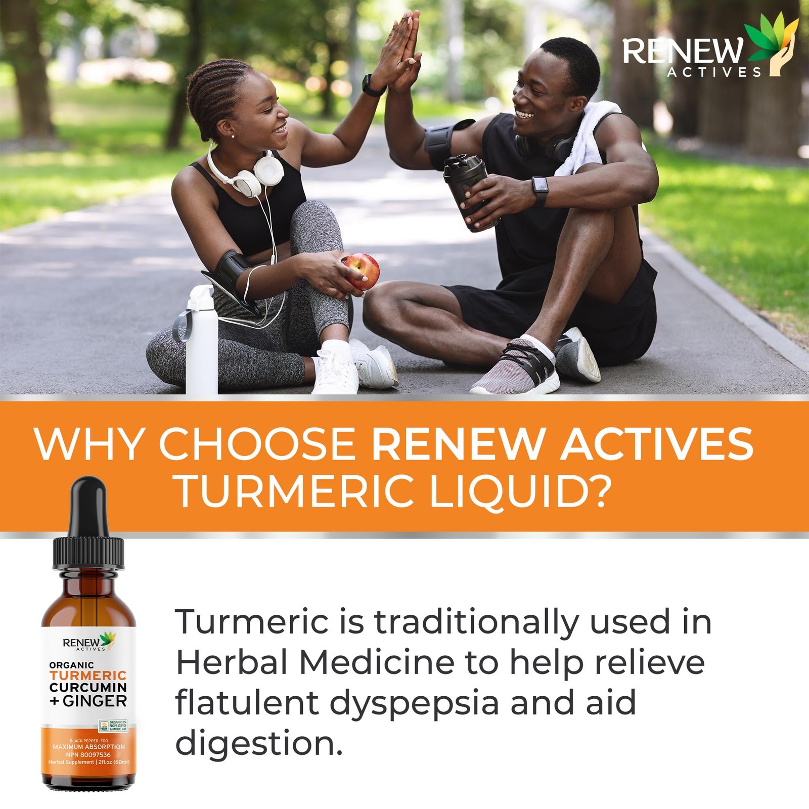 Renew Actives Turmeric Liquid Extract Ginger & Lemon Oil Renew Turmeric