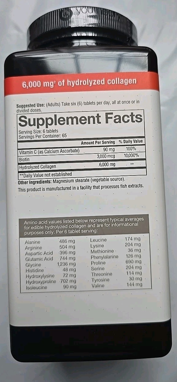 Youtheory Collagen + Biotin 390 tablets (EXP 04/27)
