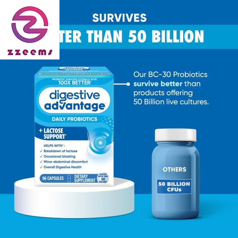 Probiotics + Lactase Digestive Enzymes for Digestive Health, Daily Probiotics fo