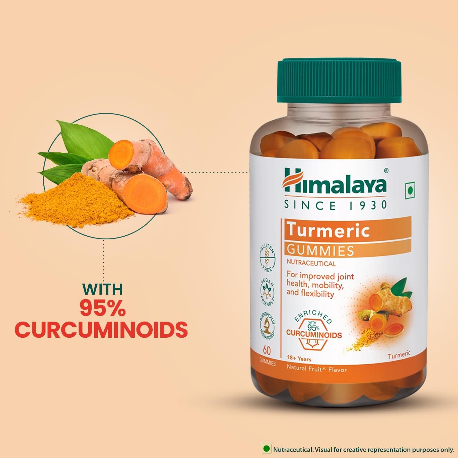 Himalaya Turmeric Gummies 30 Count 95% Curcuminoids 100% Veg Joint Support