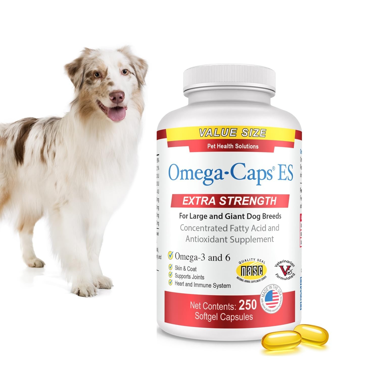 Omega-Caps ES for Large & Giant Dogs (250 Caps) 250 soft gels
