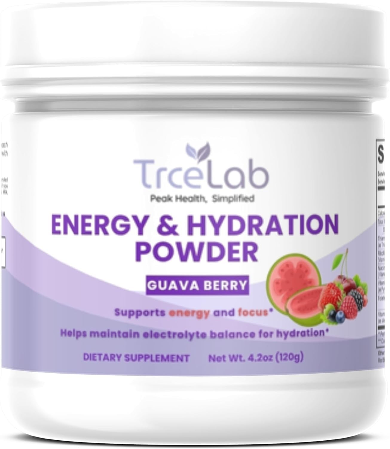 TRCELAB Guava Energy Drink Powder with Green tea, l-theanine, 120 g clean energy