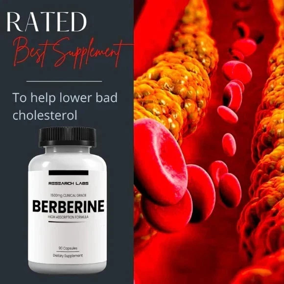 Research Lab Berberine 1500mg Supplement Enhanced Absorption Formula