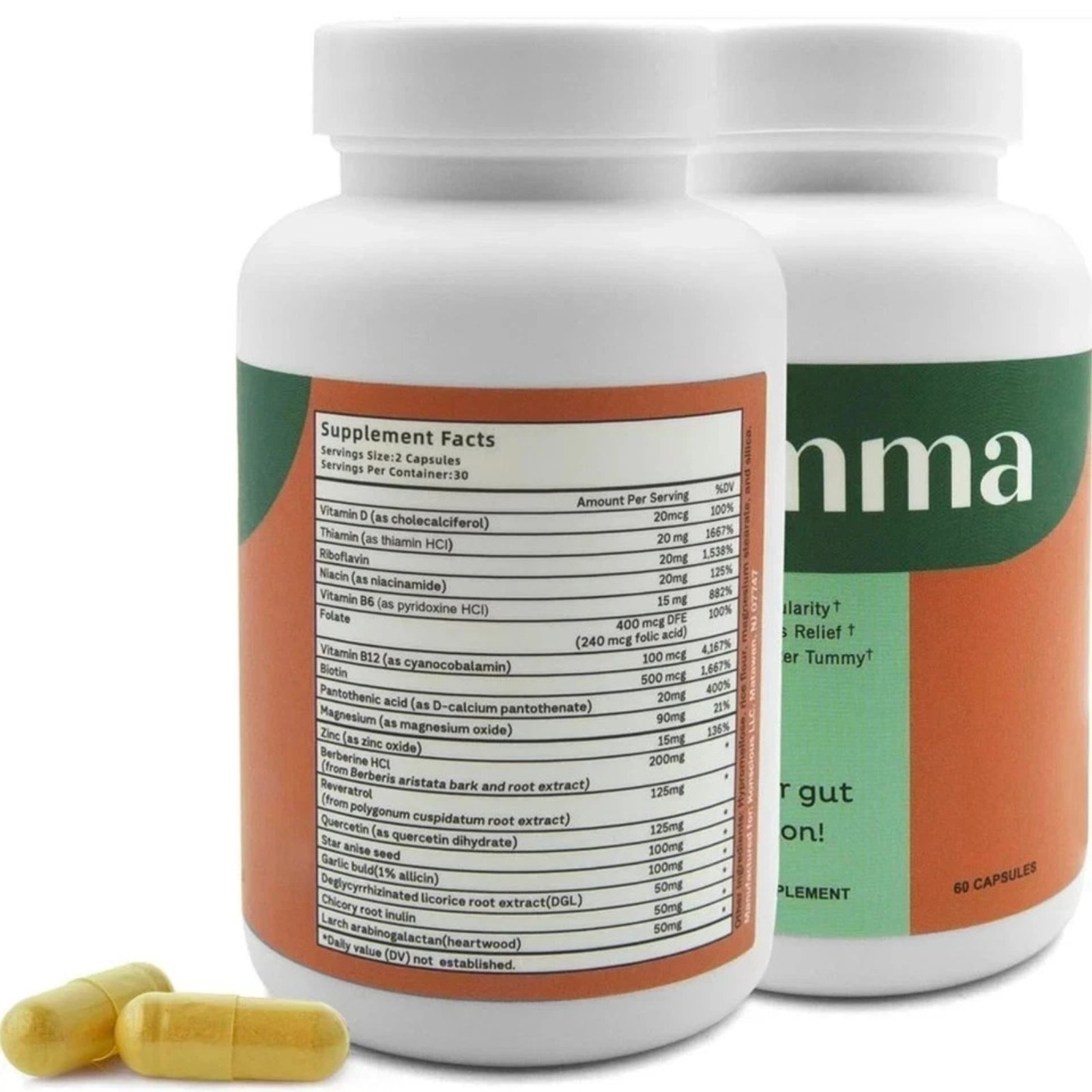 2X Emma Relief Supplement Konsciens Keto for Gut Bloating 60 Capsules