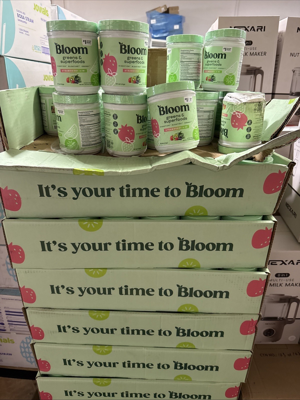 2 PACK Bloom Nutrition Greens & Superfoods Powder 10.24 Oz Strawberry Kiwi 09/26