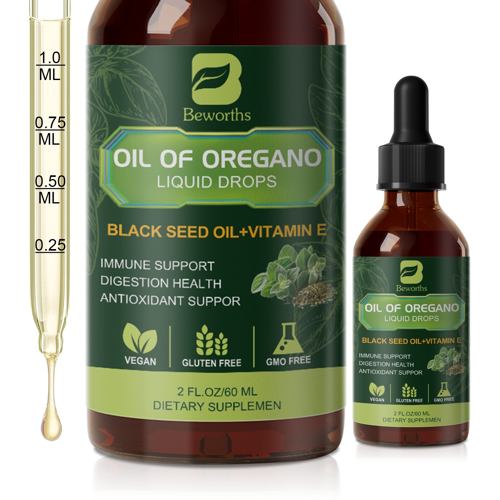 Oil of Oregano Wild Drops – Immune Support & Digestive Health Liquid 60 ML