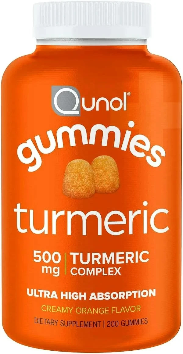 QUNOL Turmeric 500MG 200 Count Gummies Curcumin Complex EXP 02/2027