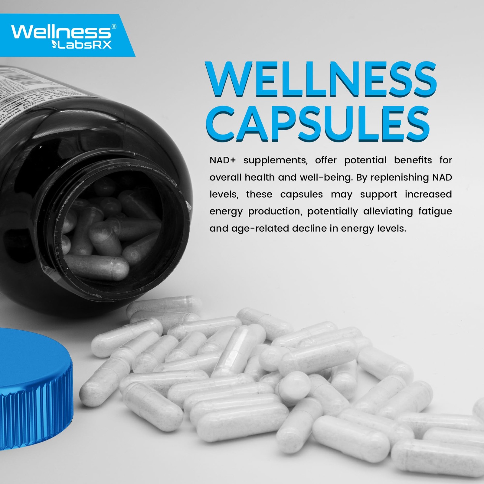WELLNESS LABSRX NAD Supplement, 1500mg – Liposomal NAD+ Supplement with