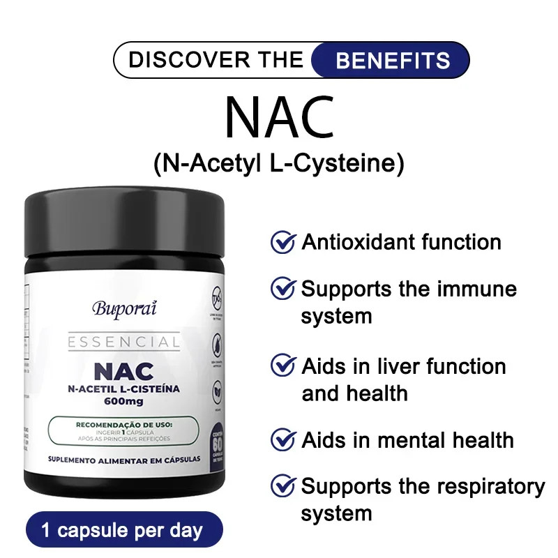 NAC 120pcs, Kidney and Liver Cleansing,Detoxification,Support Respiratory Health
