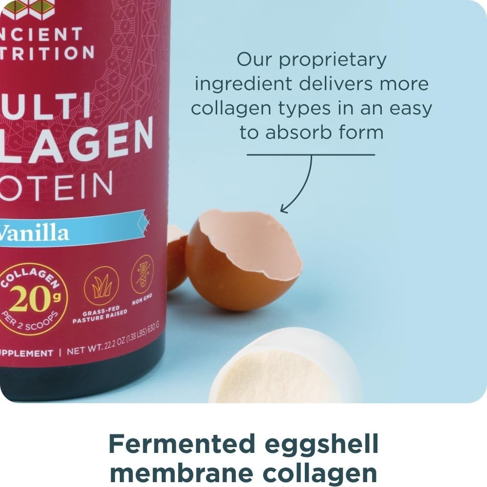 Ancient Nutrition Multi Collagen Protein Powder Vanilla 24 Servings Hydrolyzed