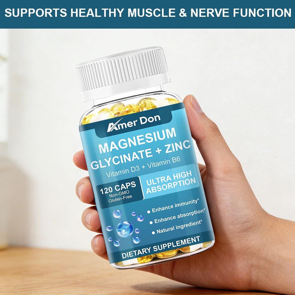 Magnesium Glycinate 500mg With Zinc,D3 Improved Sleep, Stress , Anxiety Relief
