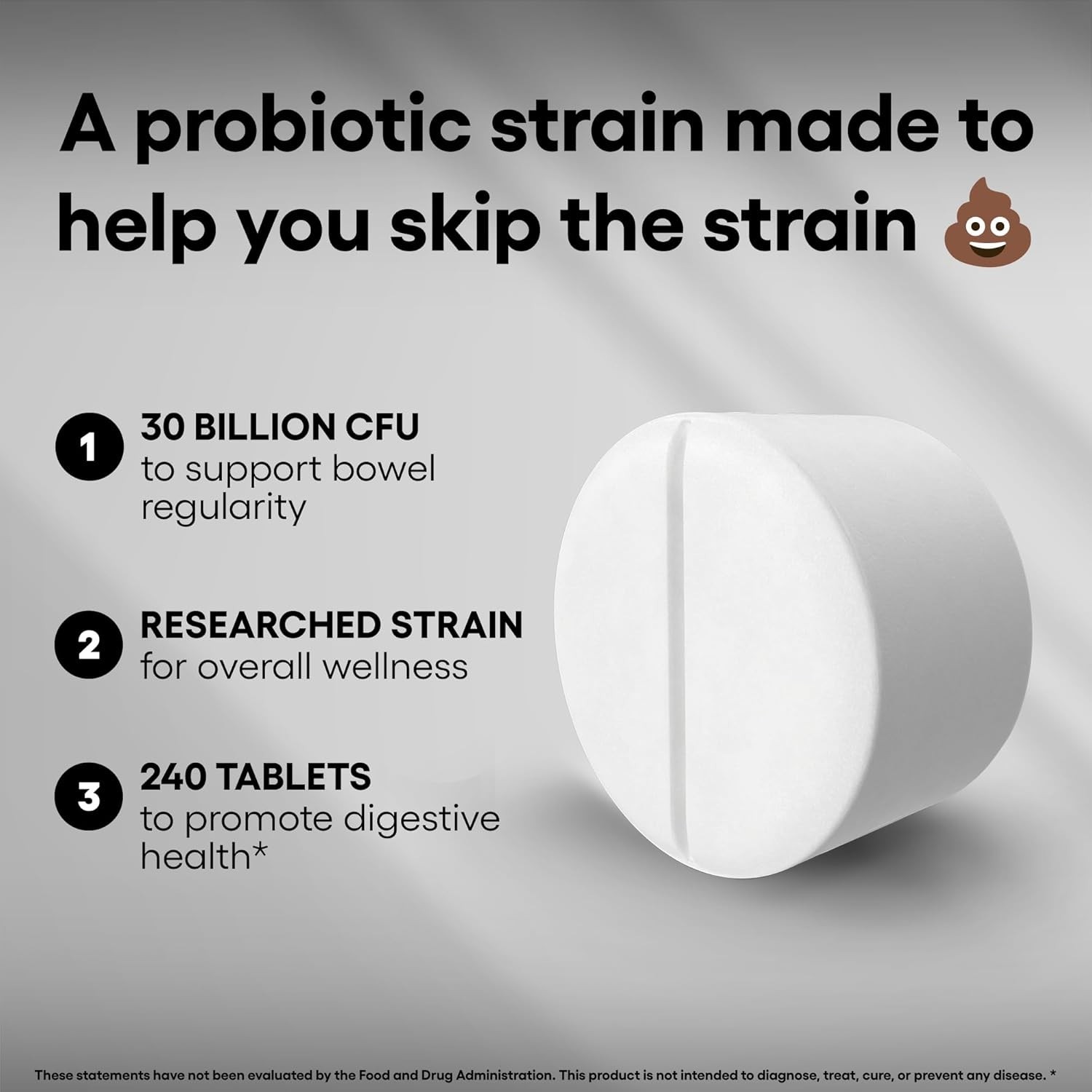 Lactobacillus Reuteri Probiotic Supplement 30 Billion CFU 240 Tablets Probiot…