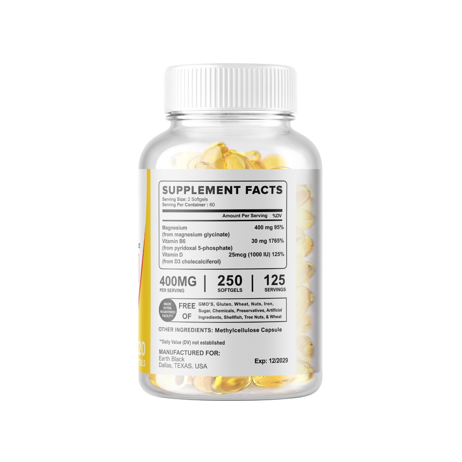 Magnesium Glycinate 400mg 360 Softgels For Sleep, Stress Relief Support Bone