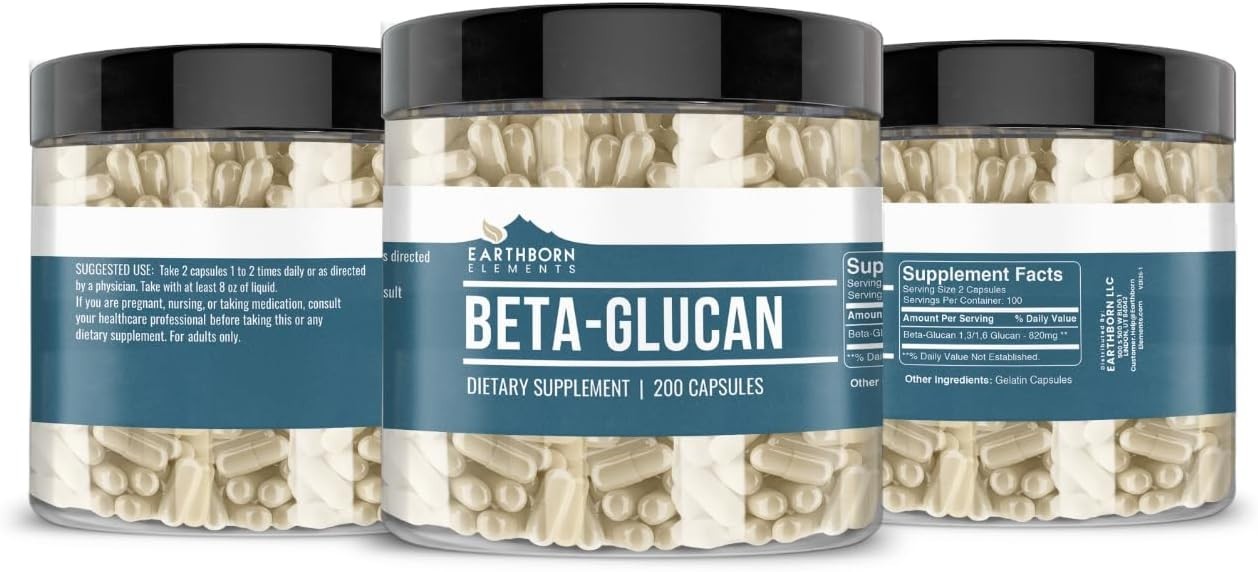 Gluten-Free Beta Glucan – 200 Capsules for Peak Health Support, No Additives