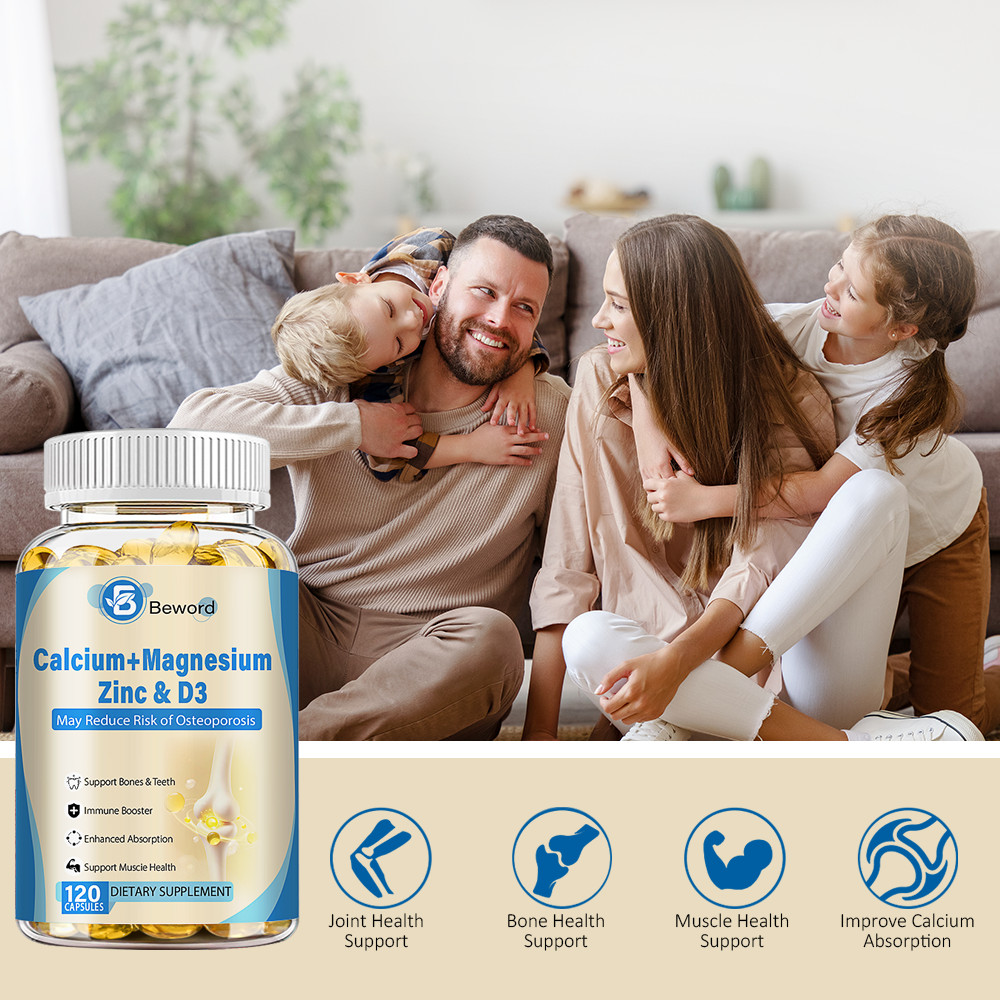 Calcium Magnesium Zinc with Vitamin D3 Strong For Bone Health Muscle Improvement