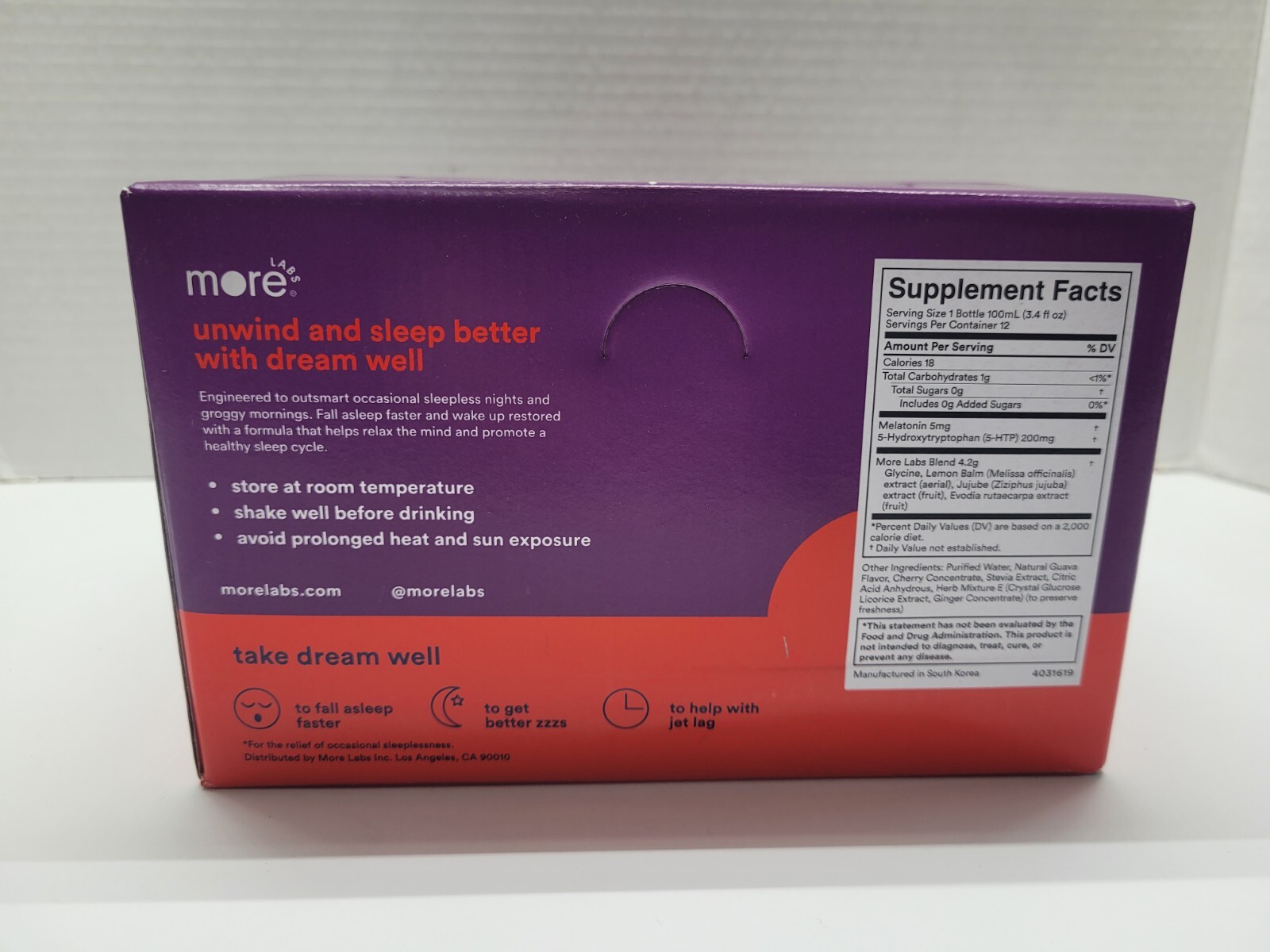 More Labs Dream Well, Liquid Drink Sleep Support 3.4 Fl Oz (Pack of 12)