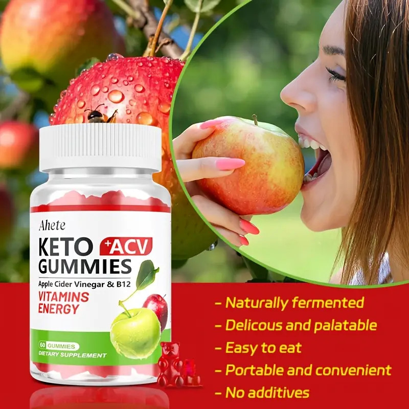 Apple Cider Vinegar Gummies – Natural Keto ACV + B6 & B12 for Digestive Health