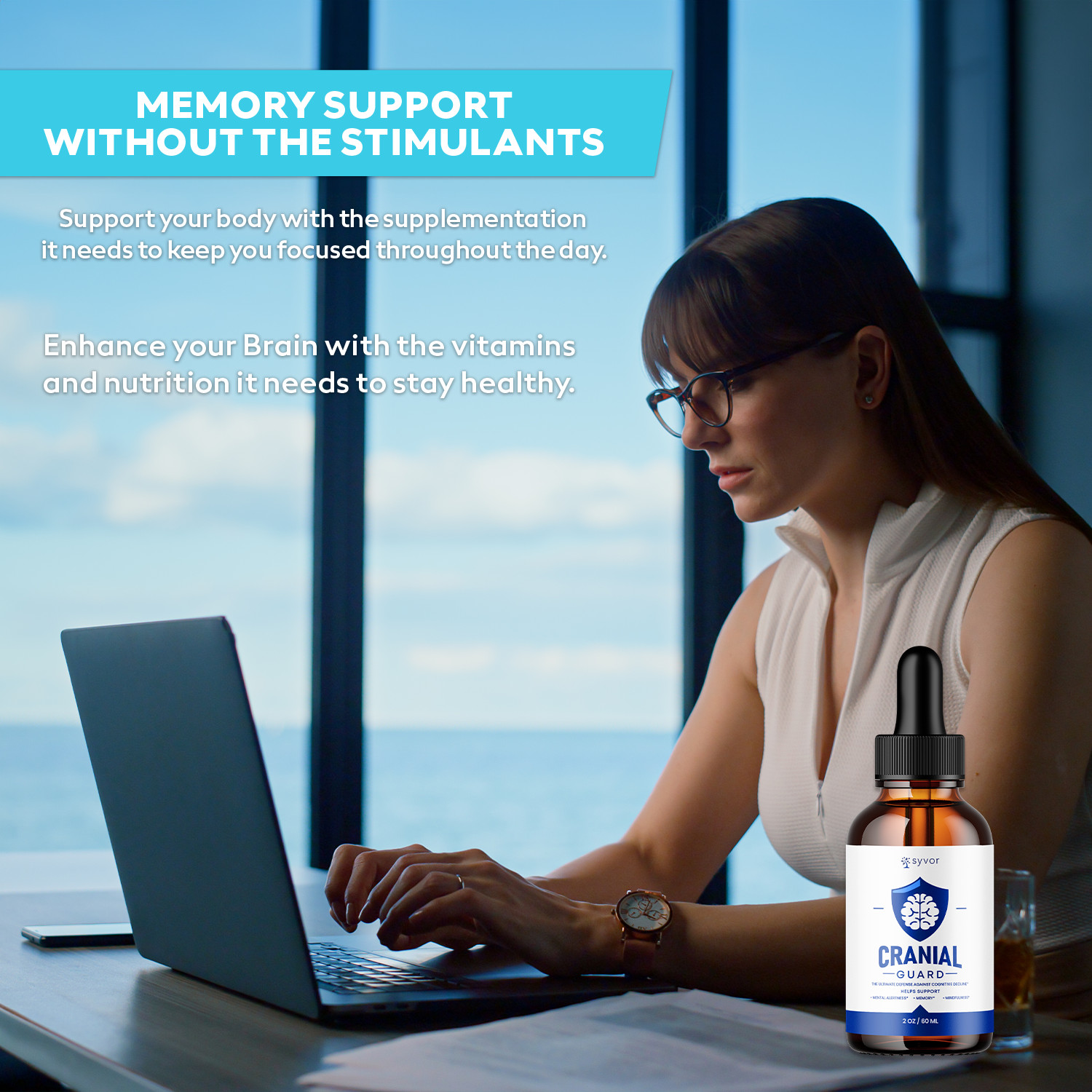(5 Pack) Cranial Guard Advanced Supplement Drops Nootropic Brain Support 2ML
