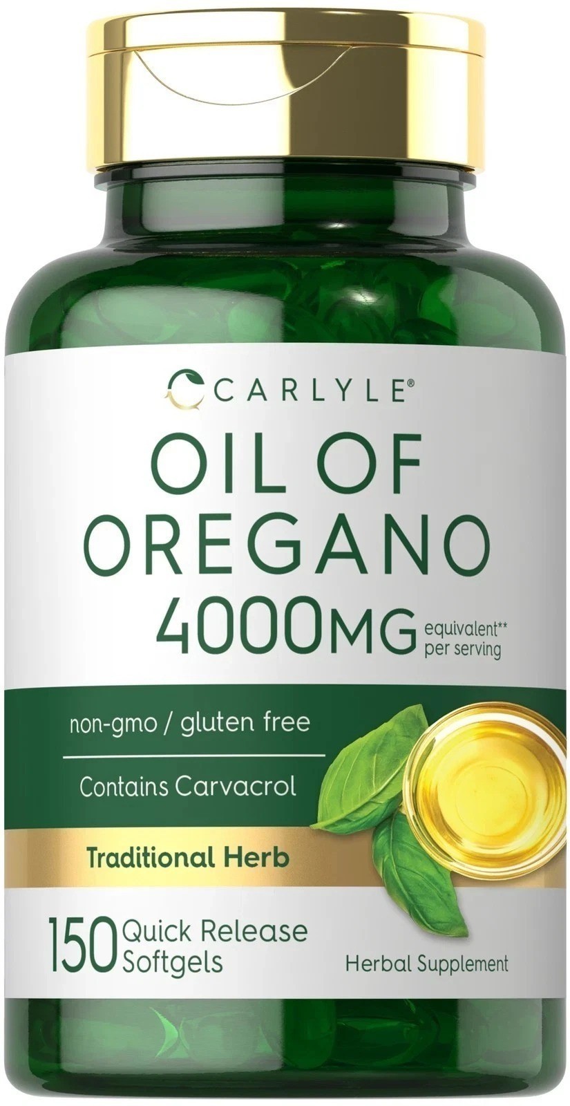 Oregano Oil 4000 mg 150 Softgel Capsules | Contains Carvacrol | by Carlyle