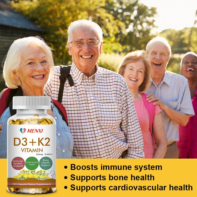Vitamin K2 (MK7) with D3 10000 IU Capsules, BioPerine Supplement, Immune Health