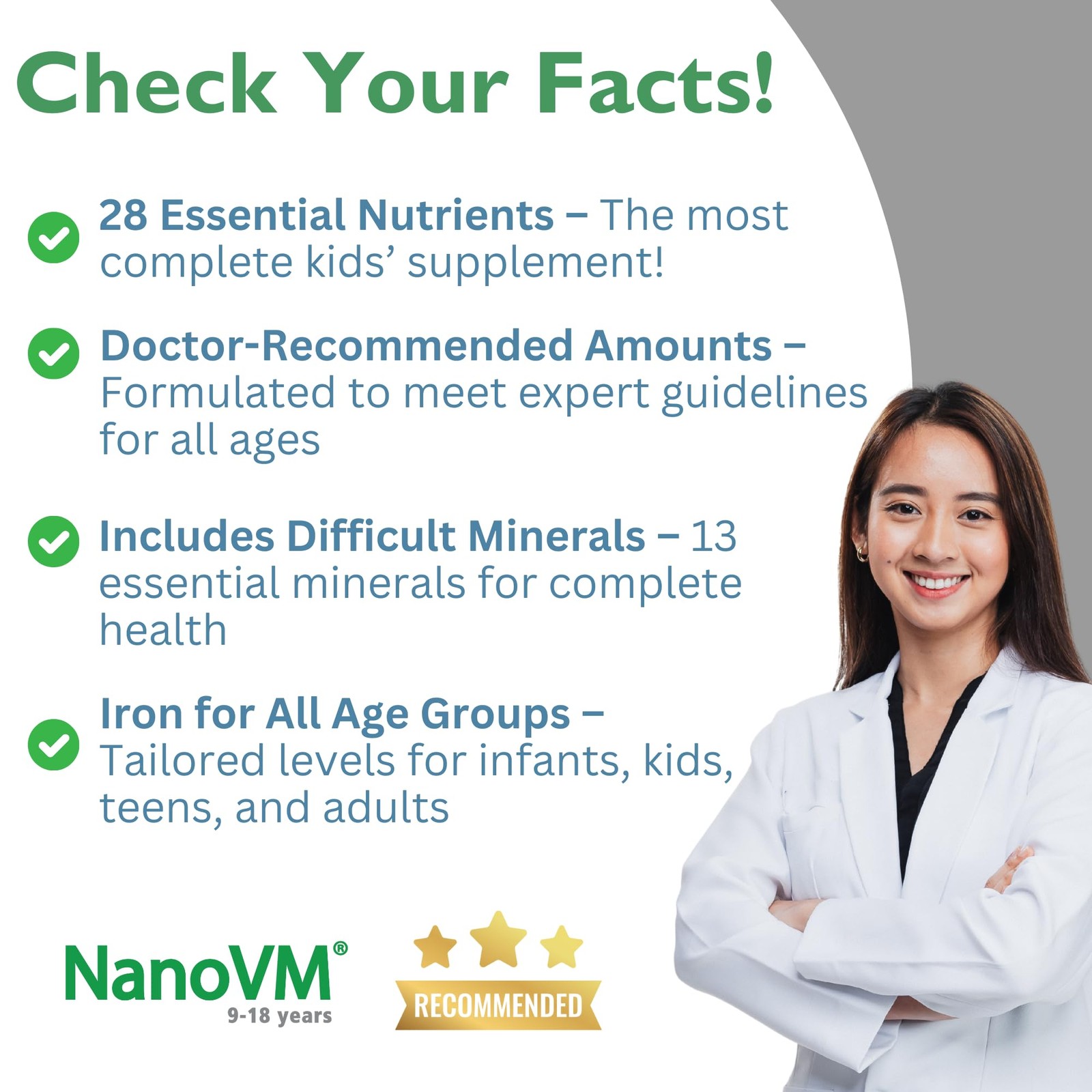 918 Years, AllergenFree Kids Multivitamin, Unflavored Powdered Vitamins, Mult…