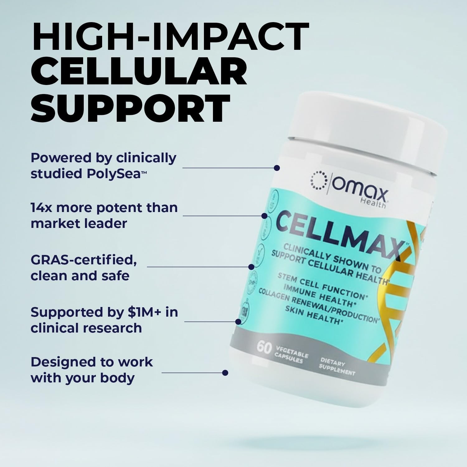 Omax3 Cellmax Healthy Aging Cellular Antioxidant Formula Polysea Seaweed