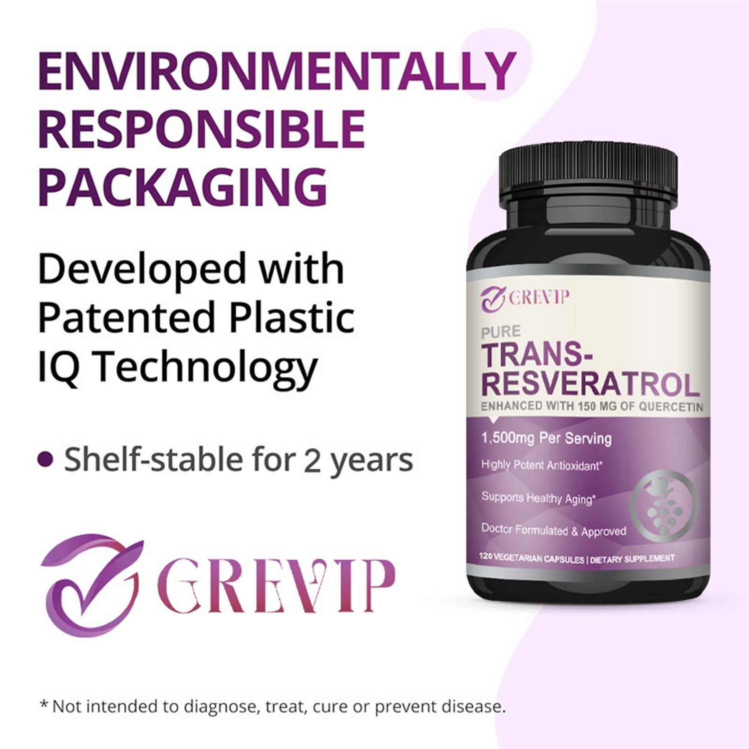 Trans-Resveratrol 1500mg – Supports Brain Function and Immune Function Health