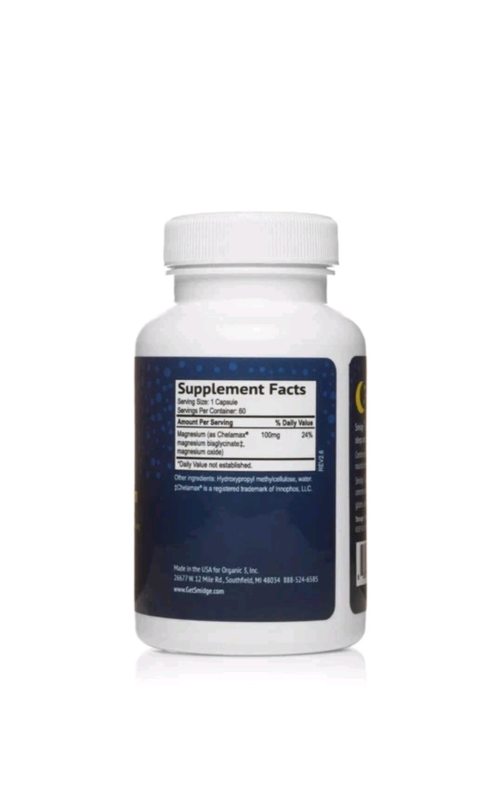 Smidge Evening Magnesium Dietary Supplement 60 Capsules #411 Exp:07/2028