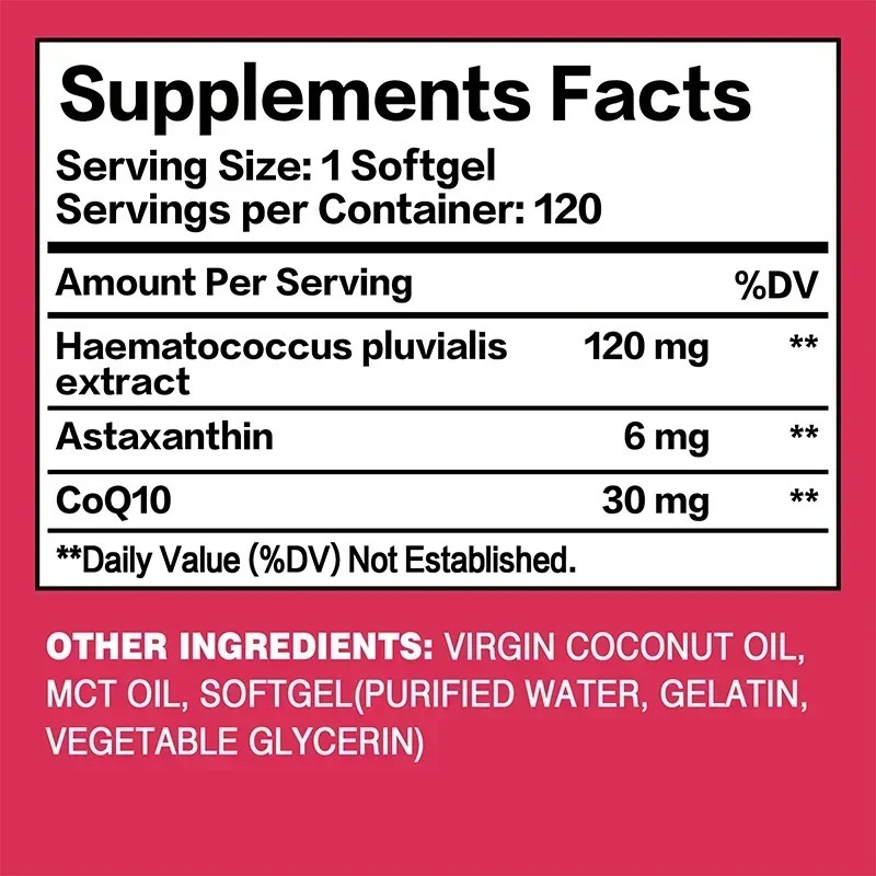 Astaxanthin + CoQ10 120pcs – Antioxidant, Promotes Blood Vessels & Heart Health