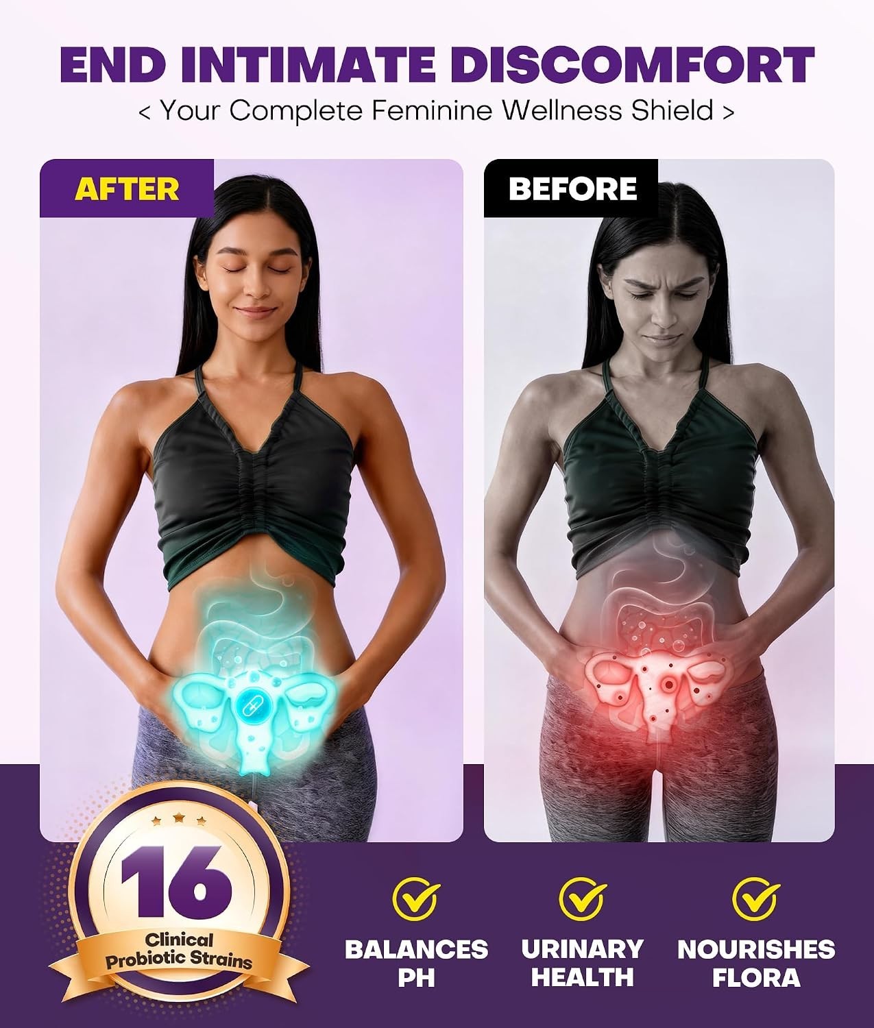 Vaginal Probiotics for Women with 16 Strains for pH Balance, Urinary & Intimate