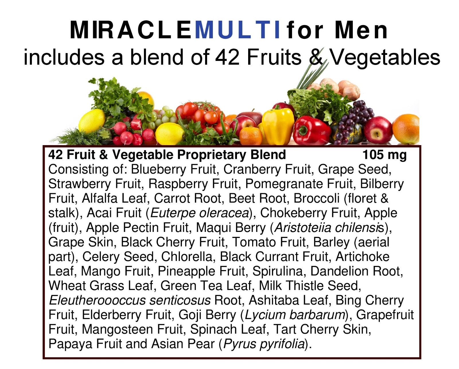 Multivitamin for Men, Daily Mens MultiVitamins with Probiotics Non-GMO, 2 Pack