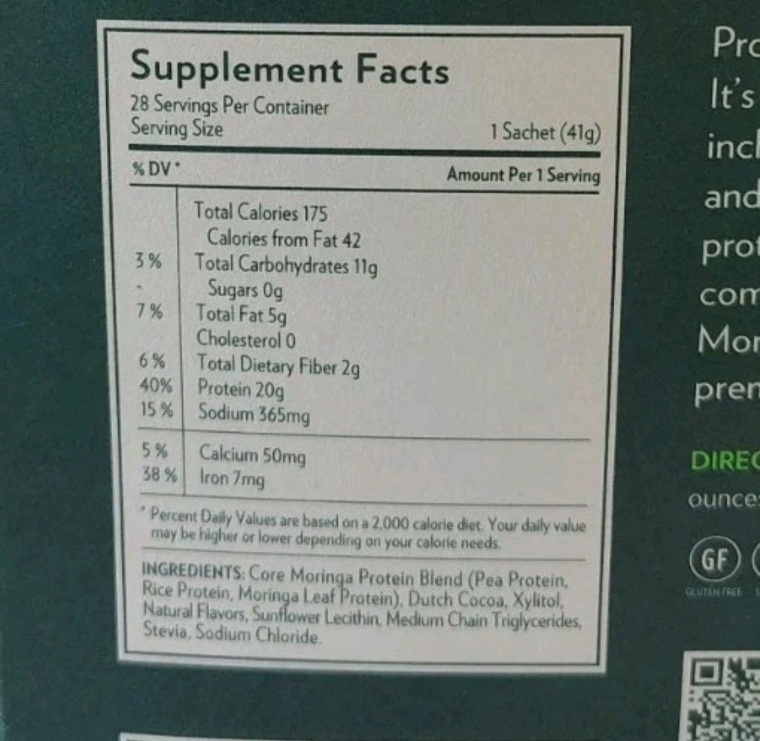 5X Packs Zija Core Moringa Plant Protein Vanilla Bean 100% Plant-Derived Protein