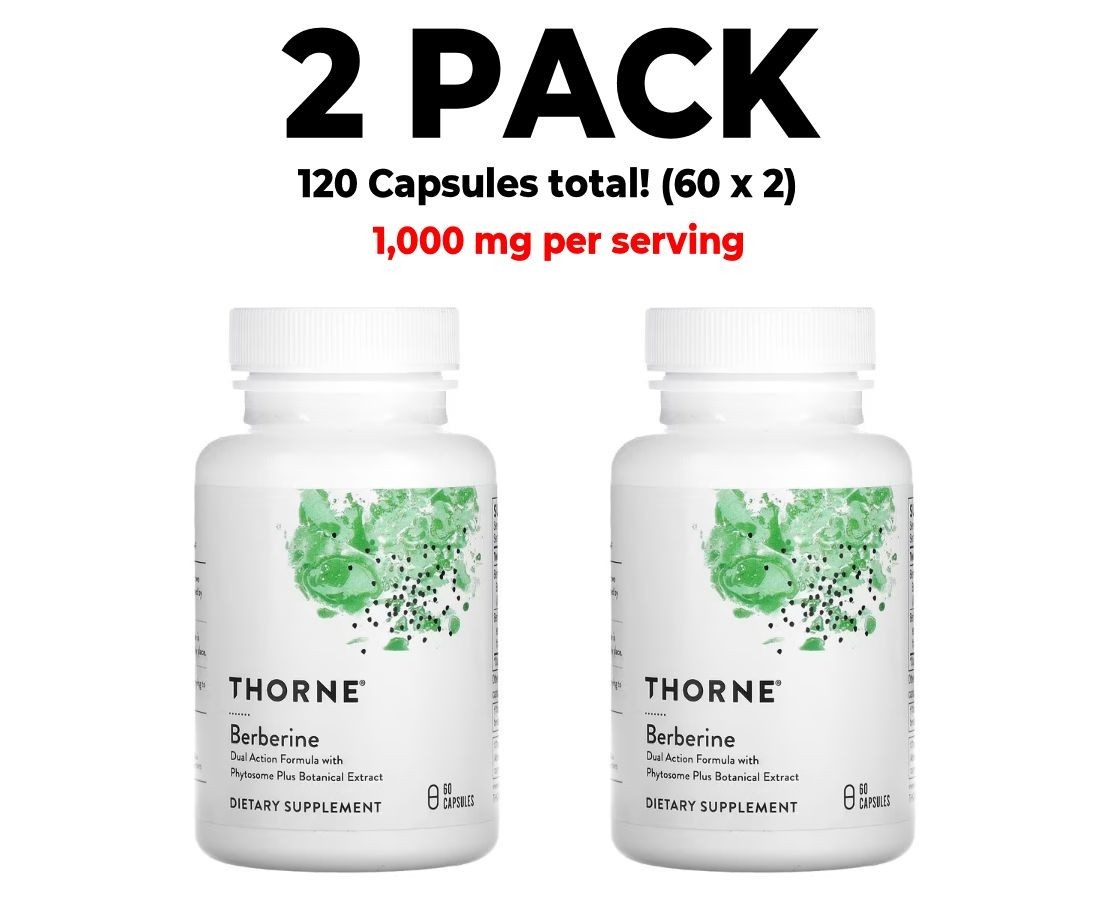 Thorne, Berberine, 2 PACK, 1,000 mg per serving (500 mg per cap), 60 Capsules-