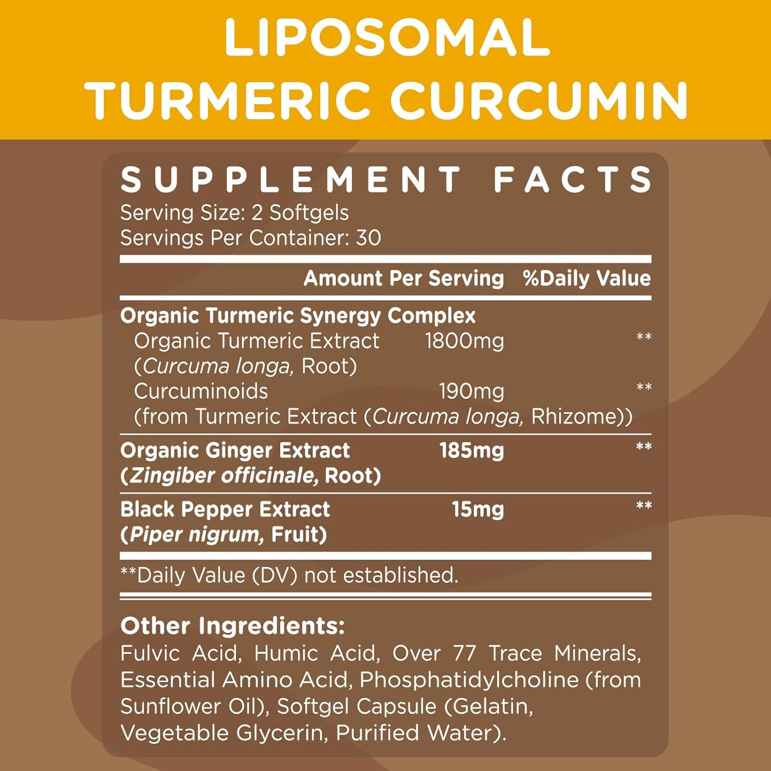 Liposomal Turmeric Curcumin 2200 Mg with Black Pepper for Enhanced Absorption an