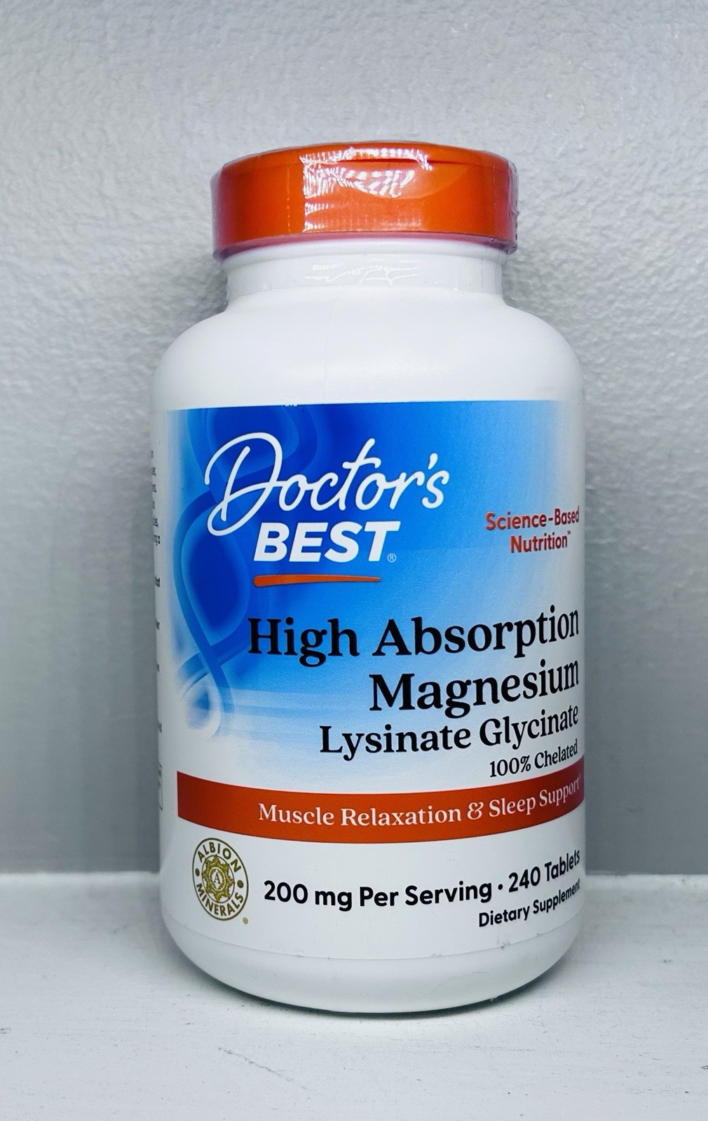 Doctor’s Best High Absorption MAGNESIUM 100% Chelated 200 MG 240 Tablets