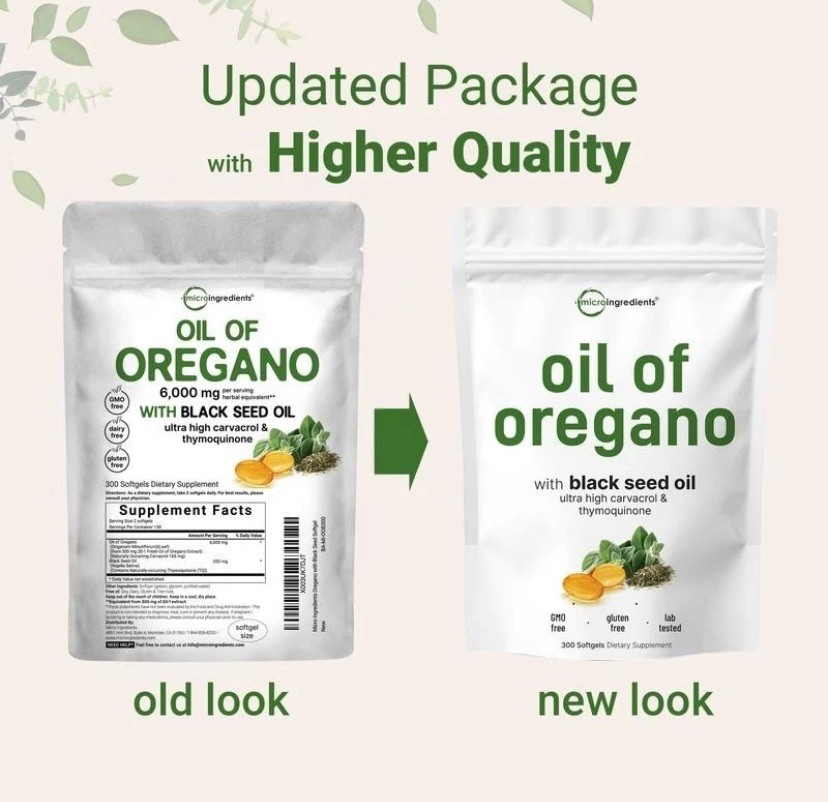 Micro Ingredients Black Seed Oil 6,000mg with Oil of Oregano, 300 Softgels