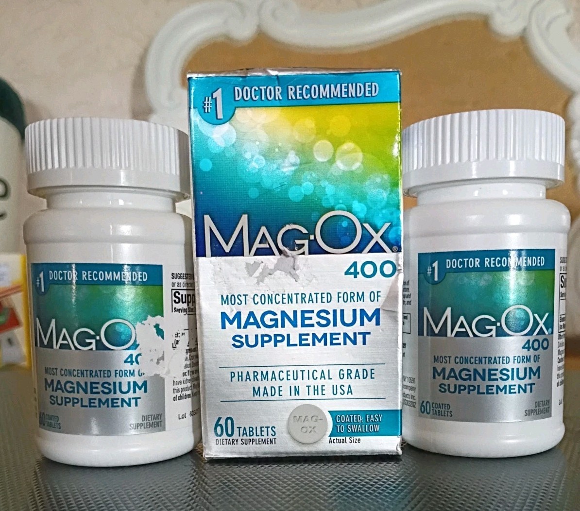 3-Mag-Ox 400 Concentrated Magnesium Supplement 60×3= 180 tabs Exp 9/27 FREE SHIP