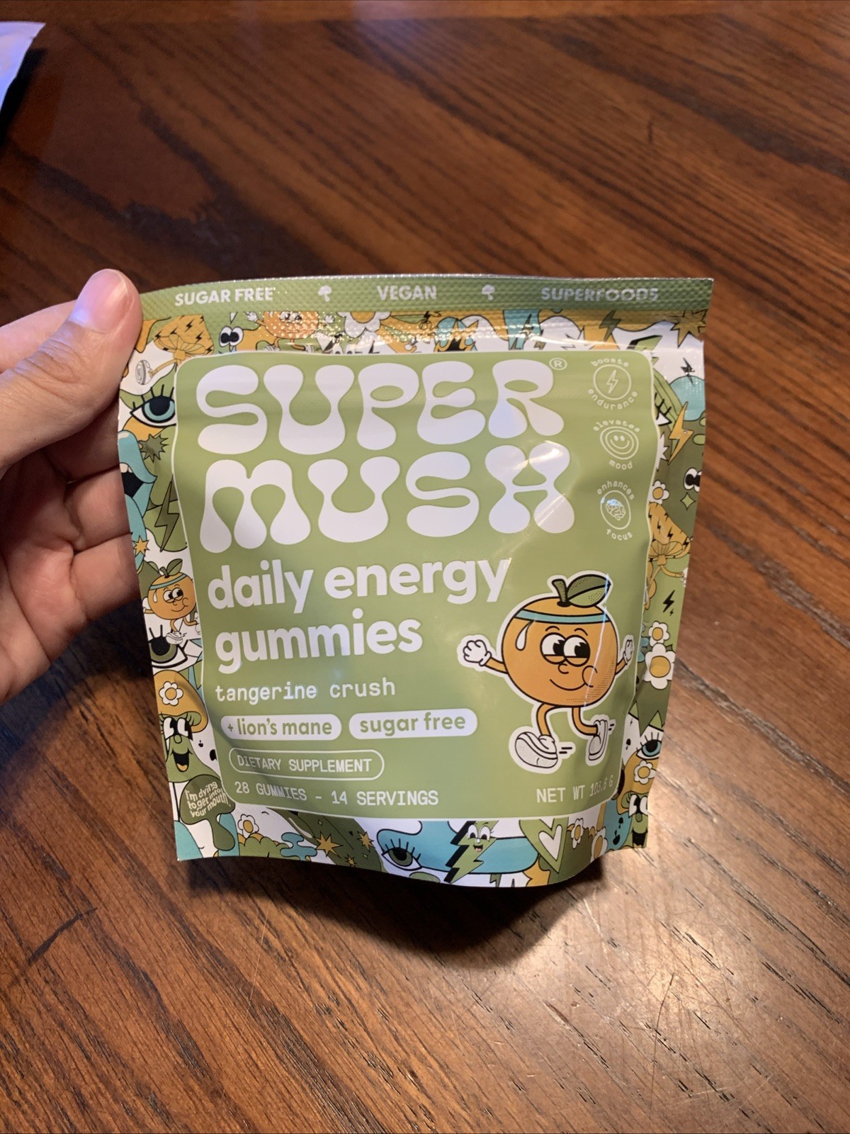 Super Mush Daily Energy Gummies 28 Count Tangerine Crush 14 Servings Exp 07/2027