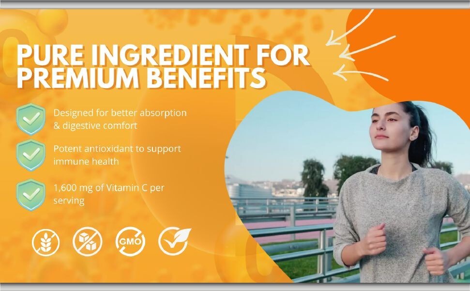 Vitamin C 1600 mg Support Immune System 100 Fast Shipping high quality