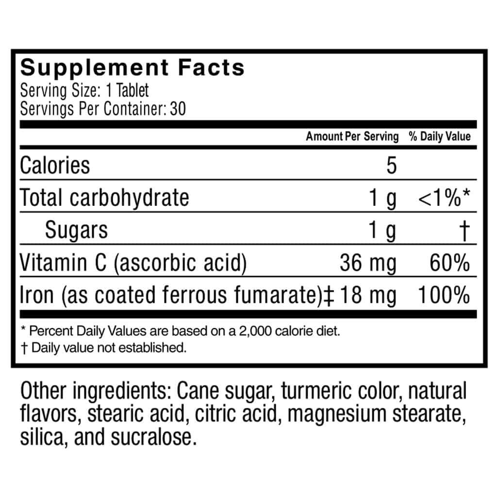 Celebrate Vitamins Iron Supplement with 60mg & 30 Count (Pack of 1)