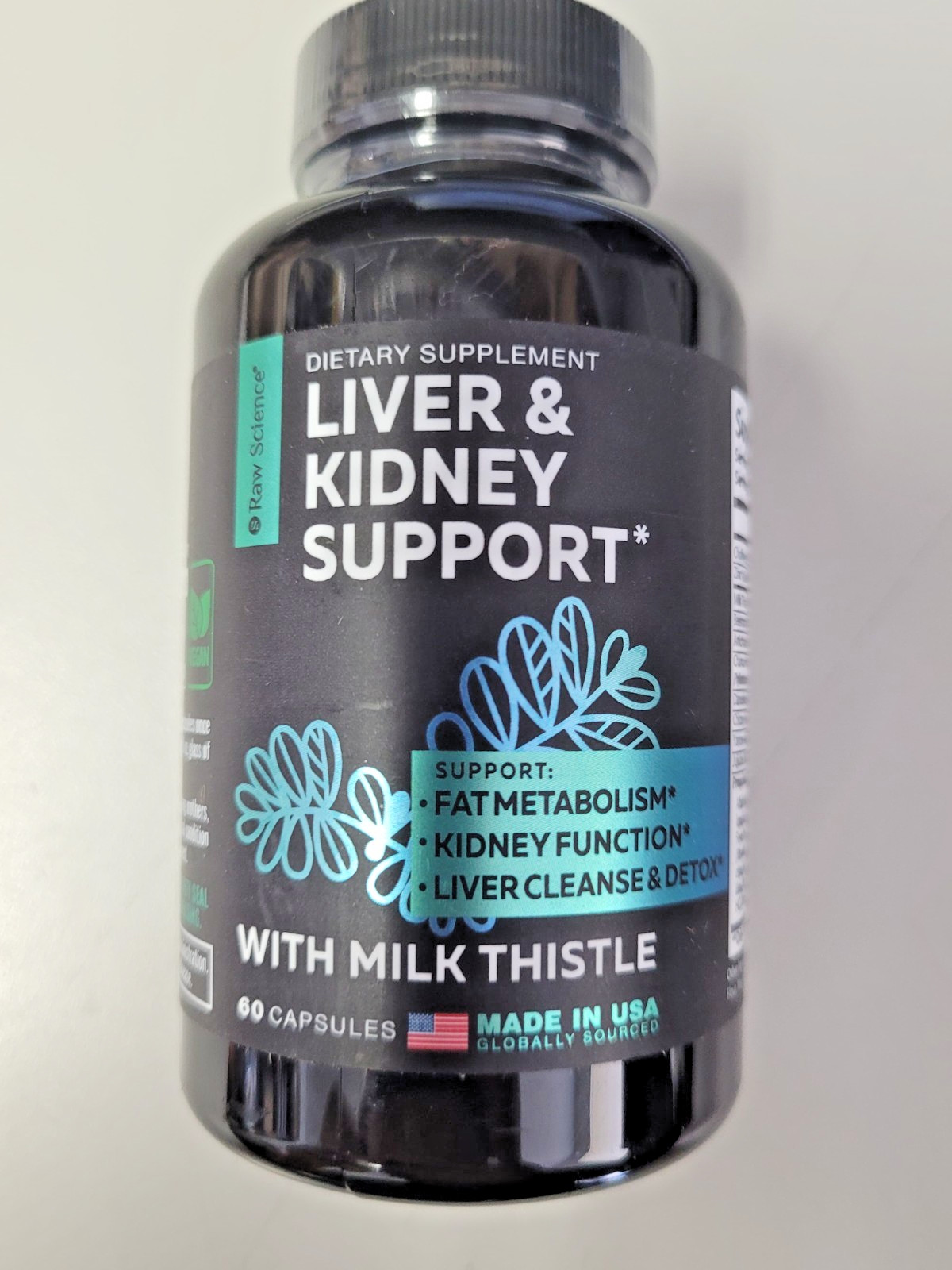 Raw Science Liver & Kidney Support 60 Capsules Milk Thistle EXP 06/2027